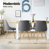Artiss Grey Fabric Retro-Modern Dining Chairs — Set of 4 — Allure Home Collections