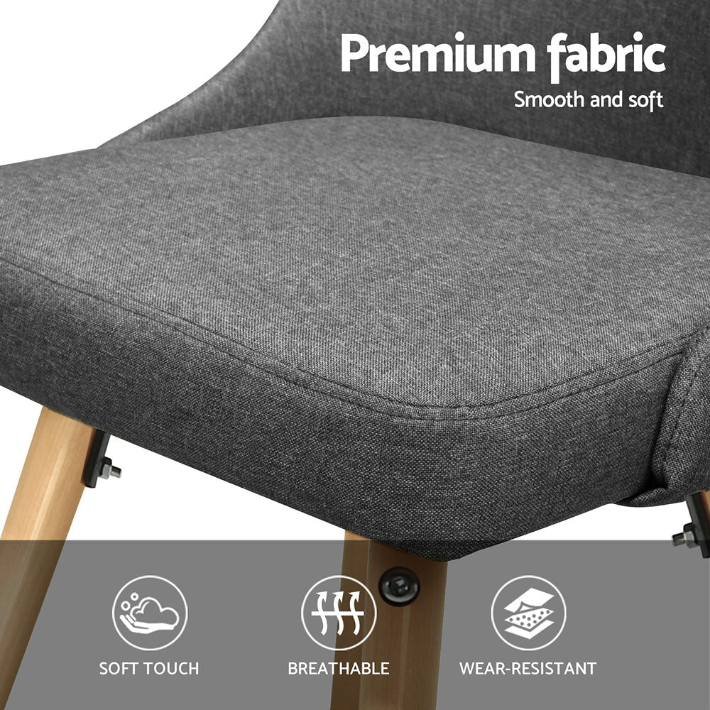 Artiss Grey Fabric Retro-Modern Dining Chairs — Set of 4 — Allure Home Collections