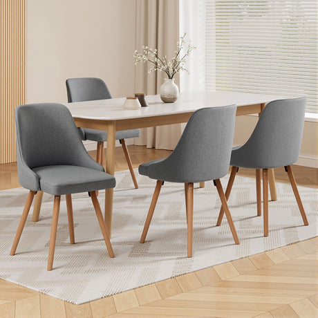 Artiss Grey Fabric Retro-Modern Dining Chairs — Set of 4 — Allure Home Collections