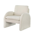 Hazelbrook white boucle accent chair in a modern living room