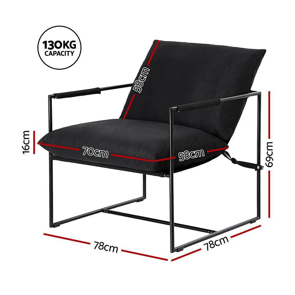Artiss Accent Sling Armchair – Modern Comfort in Black