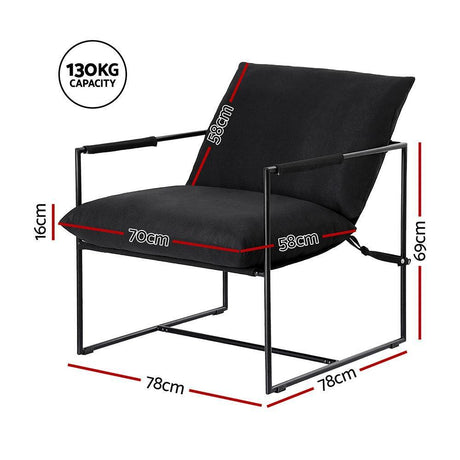 Artiss Accent Sling Armchair – Modern Comfort in Black