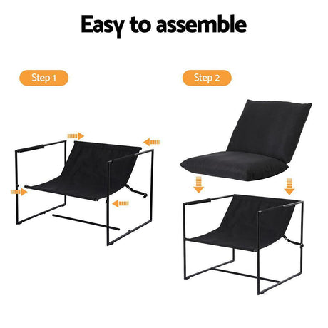 Artiss Accent Sling Armchair – Modern Comfort in Black