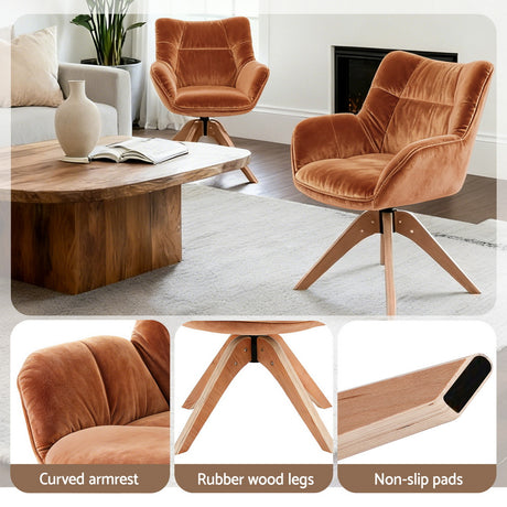 Harper Nursing Swivel Chair, Brown, view 5