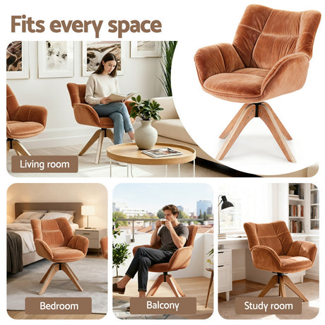 Harper Nursing Swivel Chair, Brown, view 6