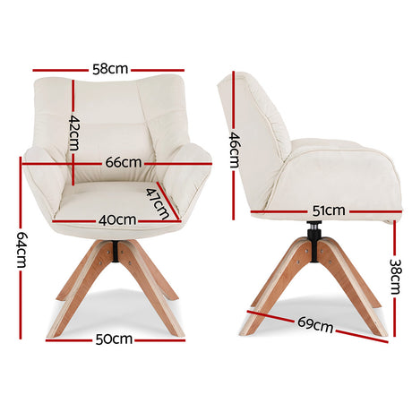 Harper Nursing Swivel Chair, White, view 2