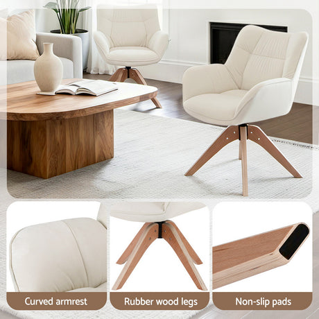 Harper Nursing Swivel Chair, White, view 5