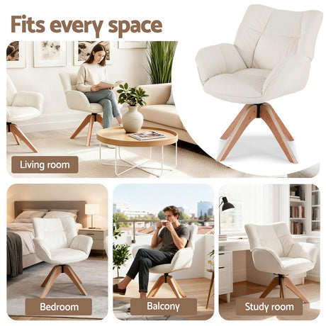 Harper Nursing Swivel Chair, White, view 6