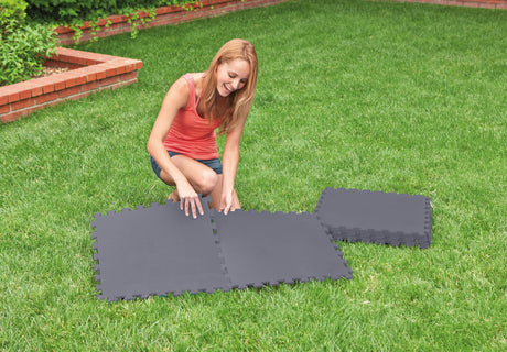 Interlocking Foam Floor Mat Set, Grey 50x50cm