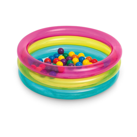 Inflatable three ring baby ball pit with balls