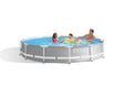Round above ground metal frame swimming pool with filter pump