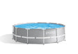 Round above ground frame swimming pool with safety ladder and filter pump
