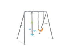 Two feature swing set with glider and swing