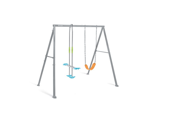 Two feature swing set with glider and swing