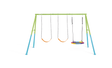 Three feature swing set with saucer and two chain swings