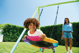 Saucer and chain swing set A-frame side view