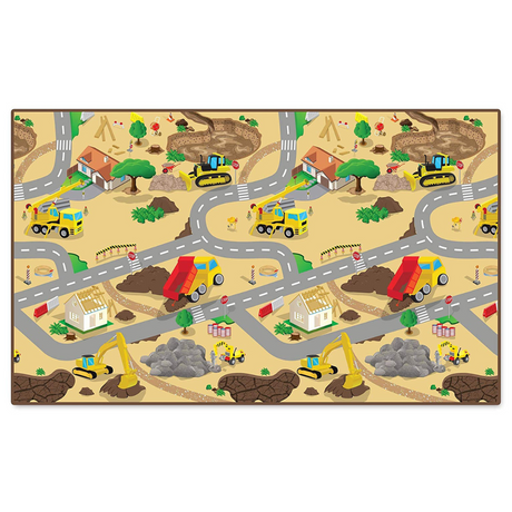 Construction design kids play mat scene detail
