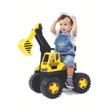 Leconfield Kick Along Construction Digger Scooter, Yellow