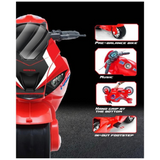 Espejo Kids Kick Along Ride On Motorcycle, White