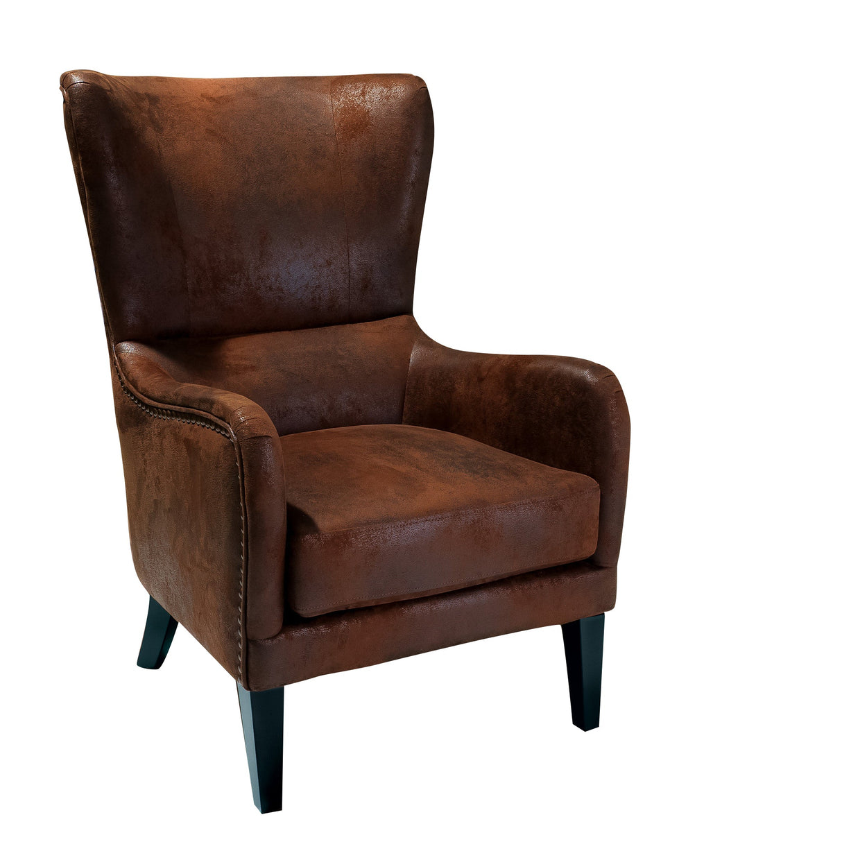 Evans Armchair, Brown Microfibre