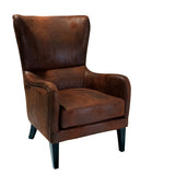 Evans Armchair, Brown Microfibre