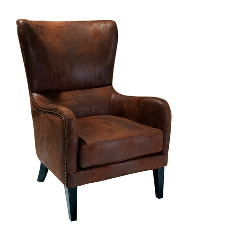Evans Armchair, Brown Microfibre