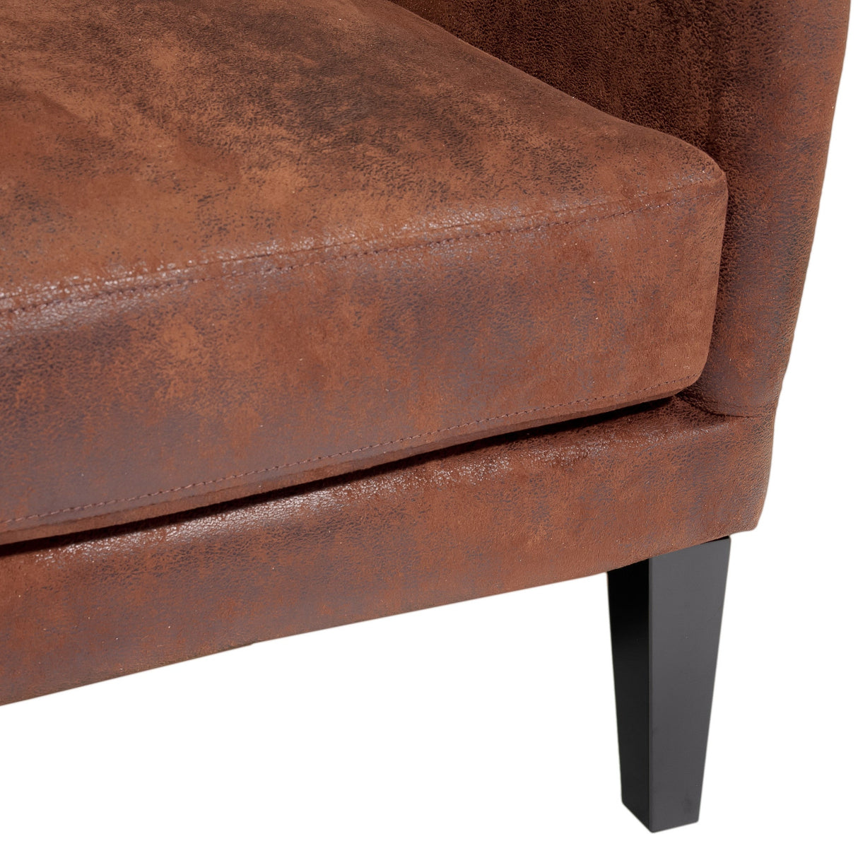 Evans Armchair, Brown Microfibre