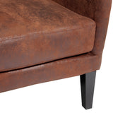 Evans Armchair, Brown Microfibre