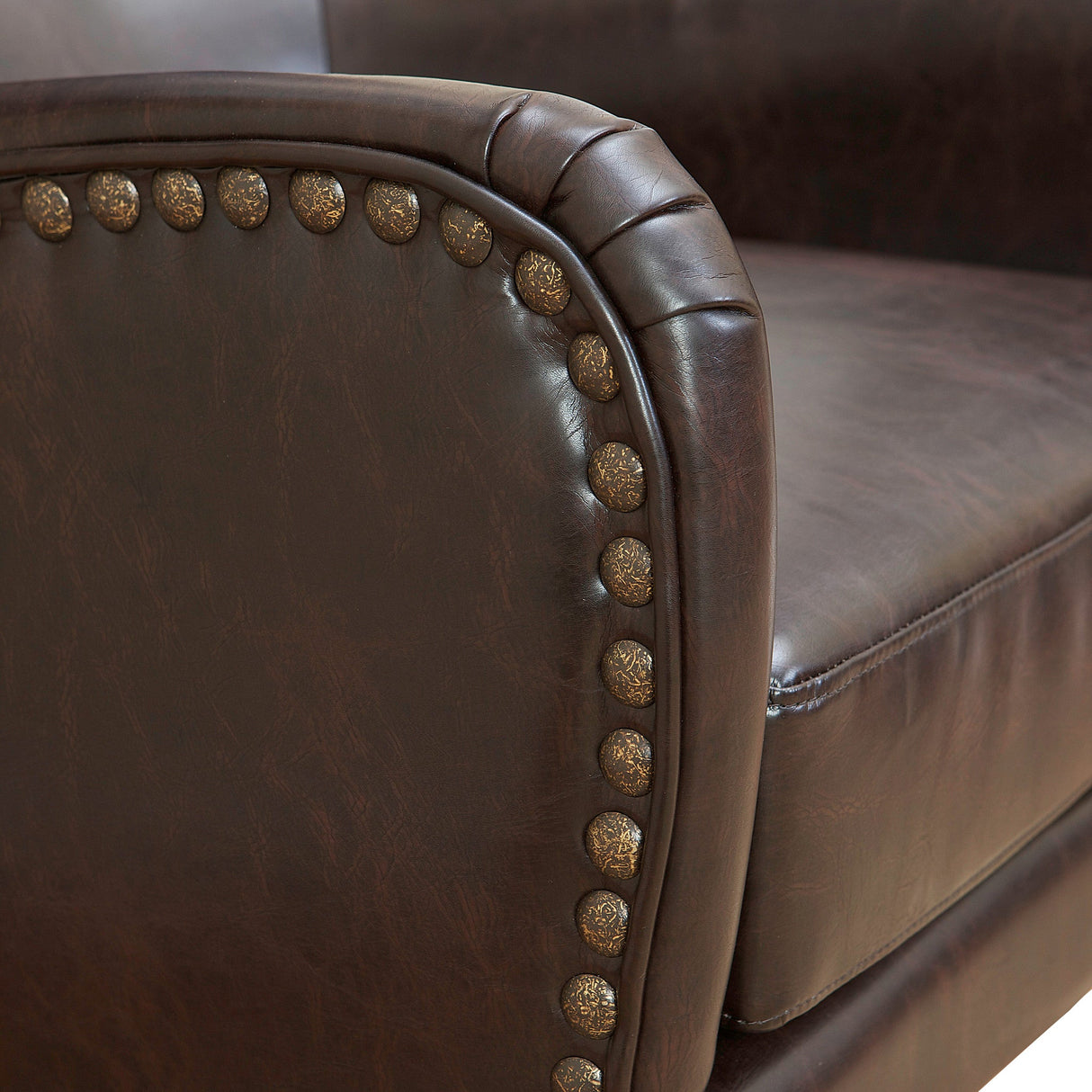 Evans Armchair, Brown Bonded Leather