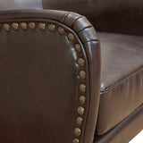Evans Armchair, Brown Bonded Leather