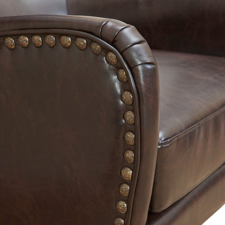 Evans Armchair, Brown Bonded Leather