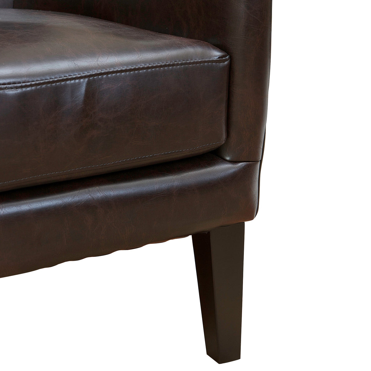 Evans Armchair, Brown Bonded Leather
