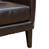 Evans Armchair, Brown Bonded Leather