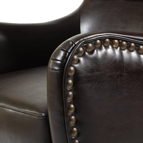 Evans Armchair, Brown Bonded Leather