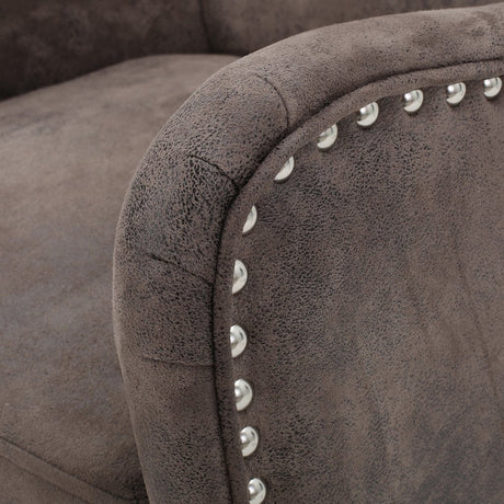 Evans Armchair, Grey Brown Microfibre