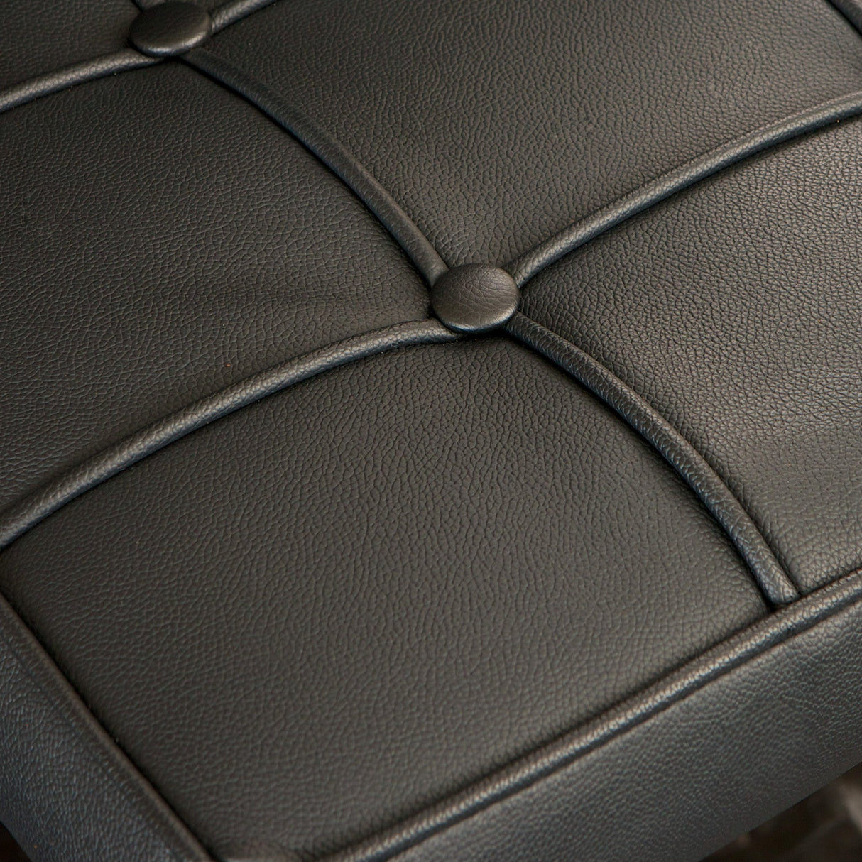 Pandora black bar stool seat and backrest close-up — Allure Home Collections