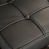 Pandora black bar stool seat and backrest close-up — Allure Home Collections