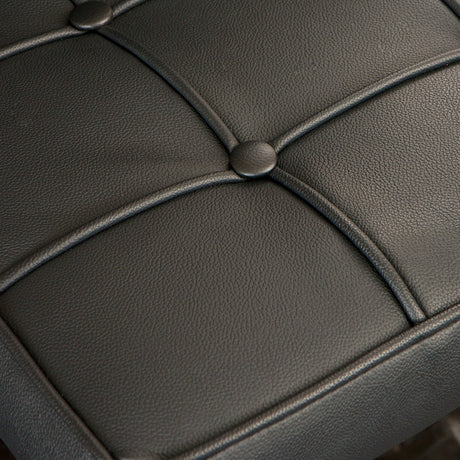 Pandora black bar stool seat and backrest close-up — Allure Home Collections