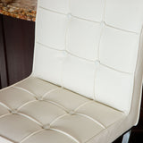 Pandora white bar stool seat and backrest upholstery close-up — Allure Home Collections