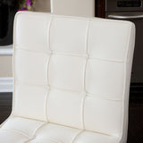 Pandora white leather bar stool at kitchen island — Allure Home Collections