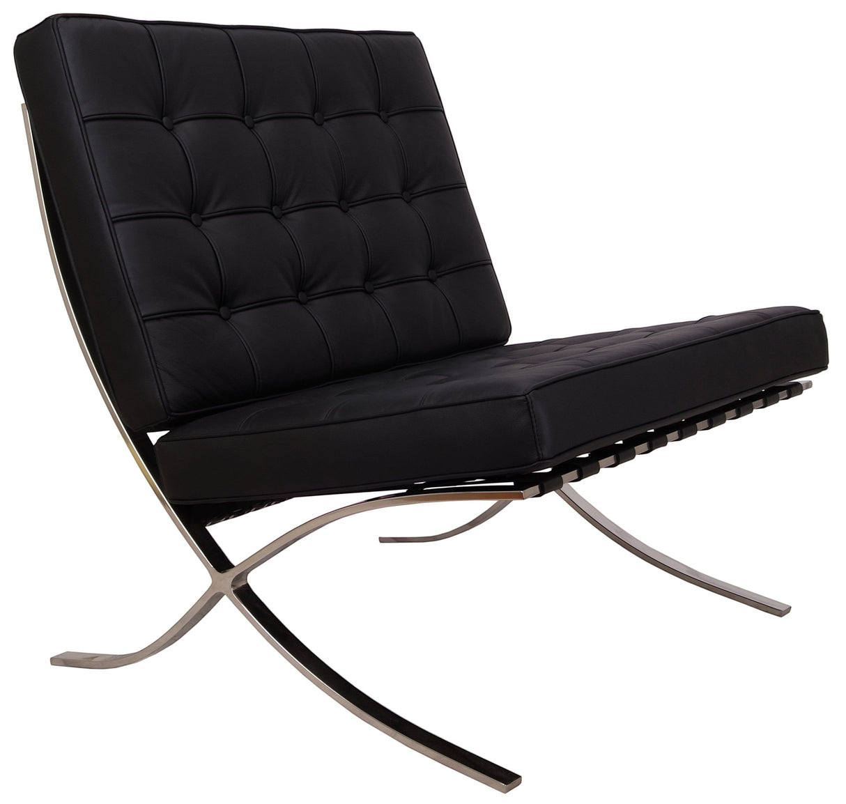 Gordon black bonded leather lounge chair in a modern living room