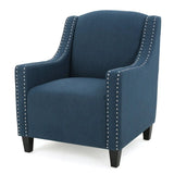 Camden Linen Fabric Club Chair with Nailhead Trim Allure Home Collections