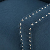 Camden Linen Fabric Club Chair with Nailhead Trim Allure Home Collections