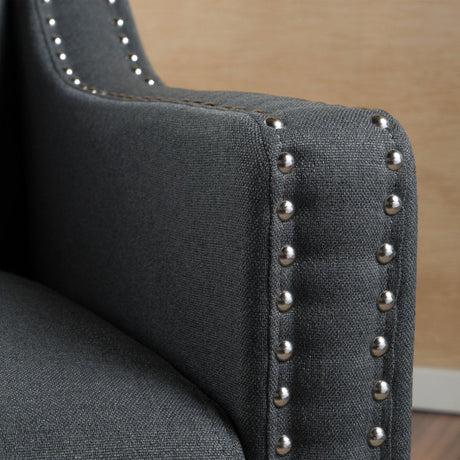 Jamison Armchair, Dark Grey Linen