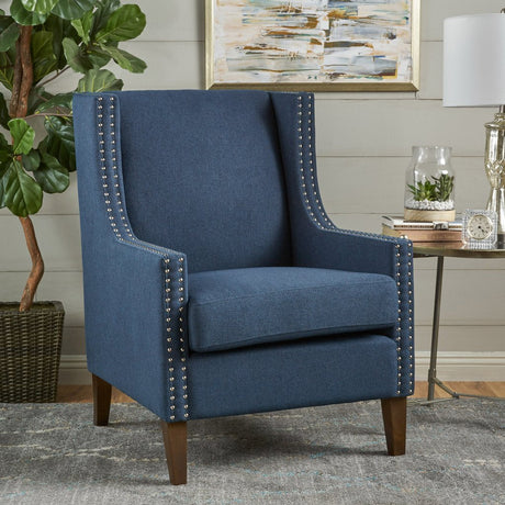 Cecilia Wingback Armchair, Dark Blue