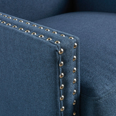 Cecilia Wingback Armchair, Dark Blue, view 2