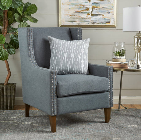 Cecilia Wingback Armchair, Light Grey