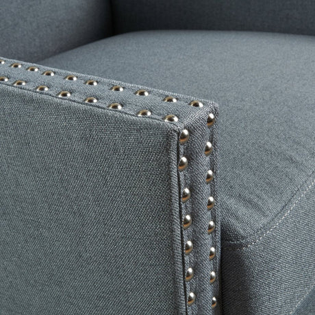 Cecilia Wingback Armchair, Light Grey, view 3