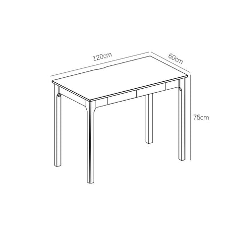 Mitch Solid Wood Study Desk in White