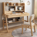 Ave Solid Wood Pink Study Desk with Drawers